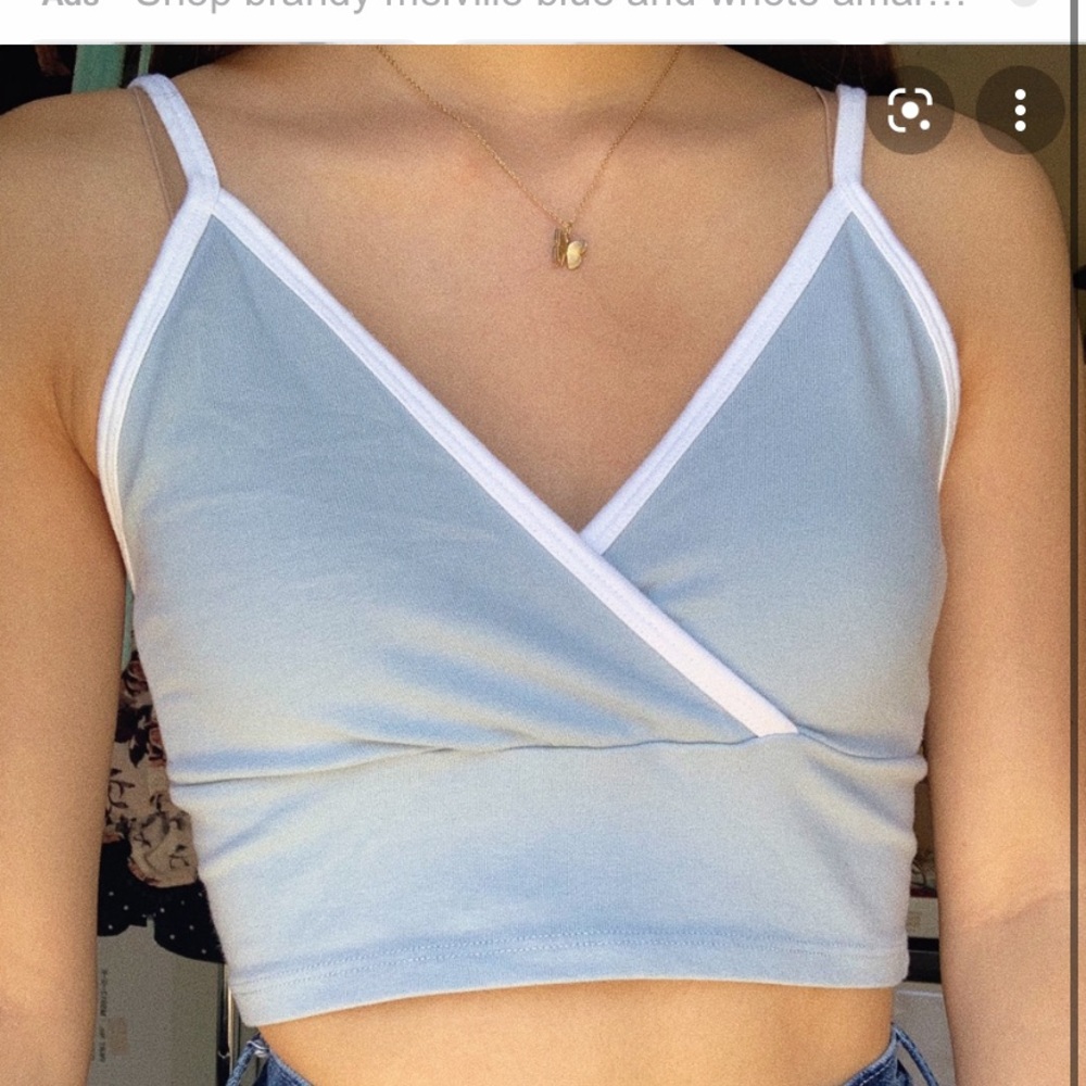 Brandy Melville Blue w/ white outline Amara tank